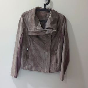 SL8 Blank NYC Gray Faux Suede Moto Zip Up Jacket NEW